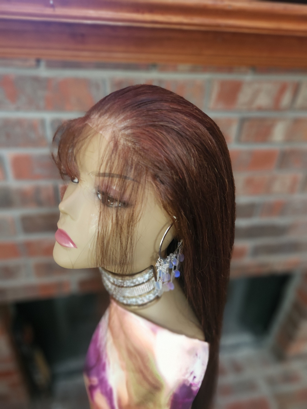 HUMAN BLEND Straight Lace Front Wig — CHOCOLATE Brown